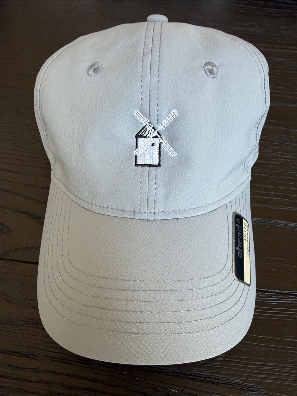 Quixote Club Men's Light Gray Baseball Cap with Windmill Embroidery